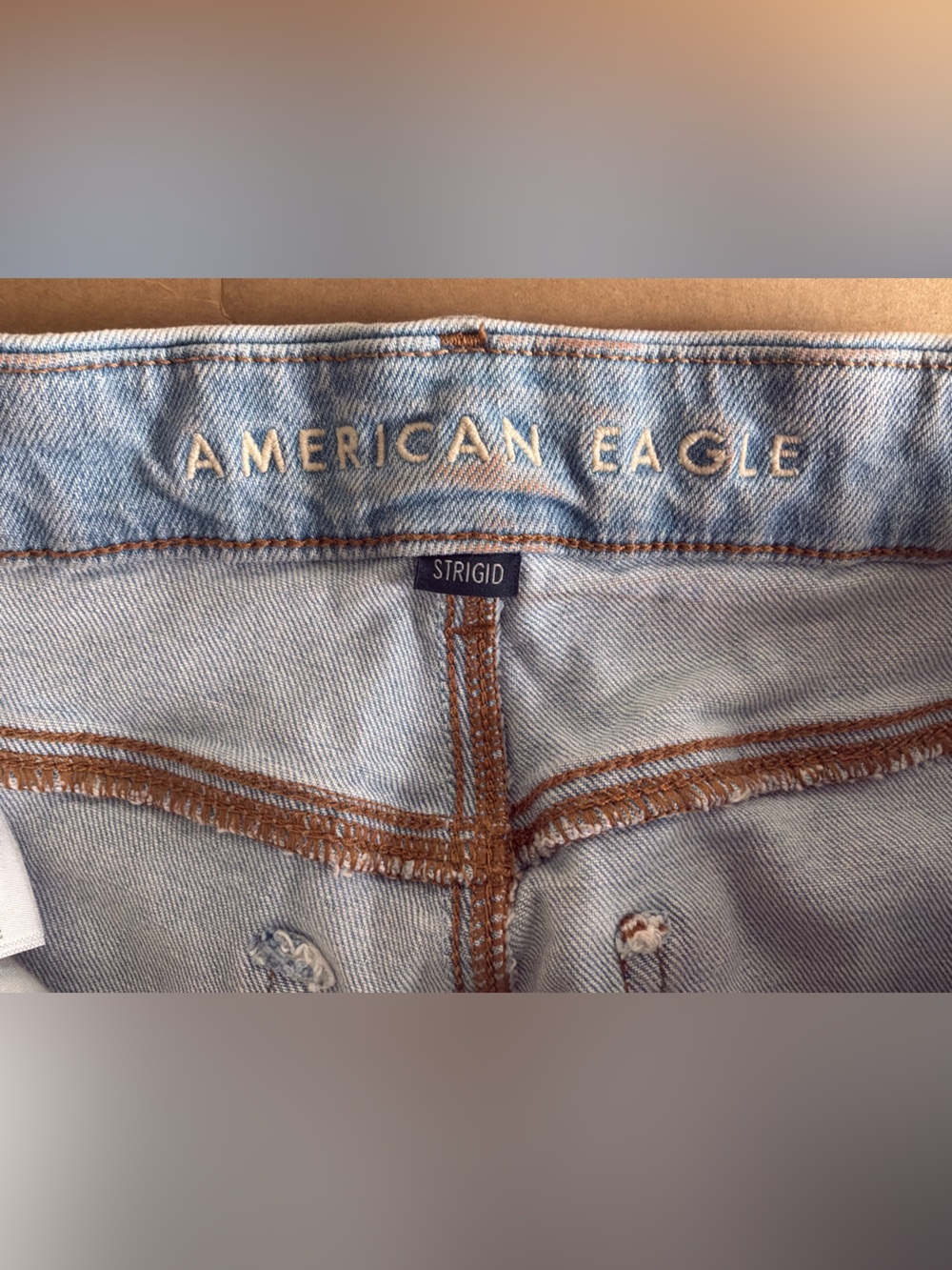 American Eagle Outfitters Light Blue Distressed Denim Shorts - Picture 8 of 8